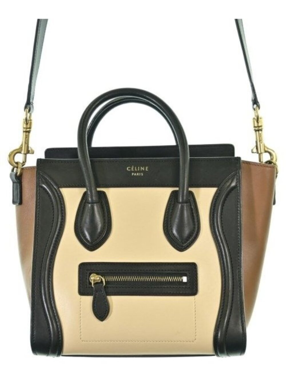 Celine Leather Luggage Nano Shopper Handbag